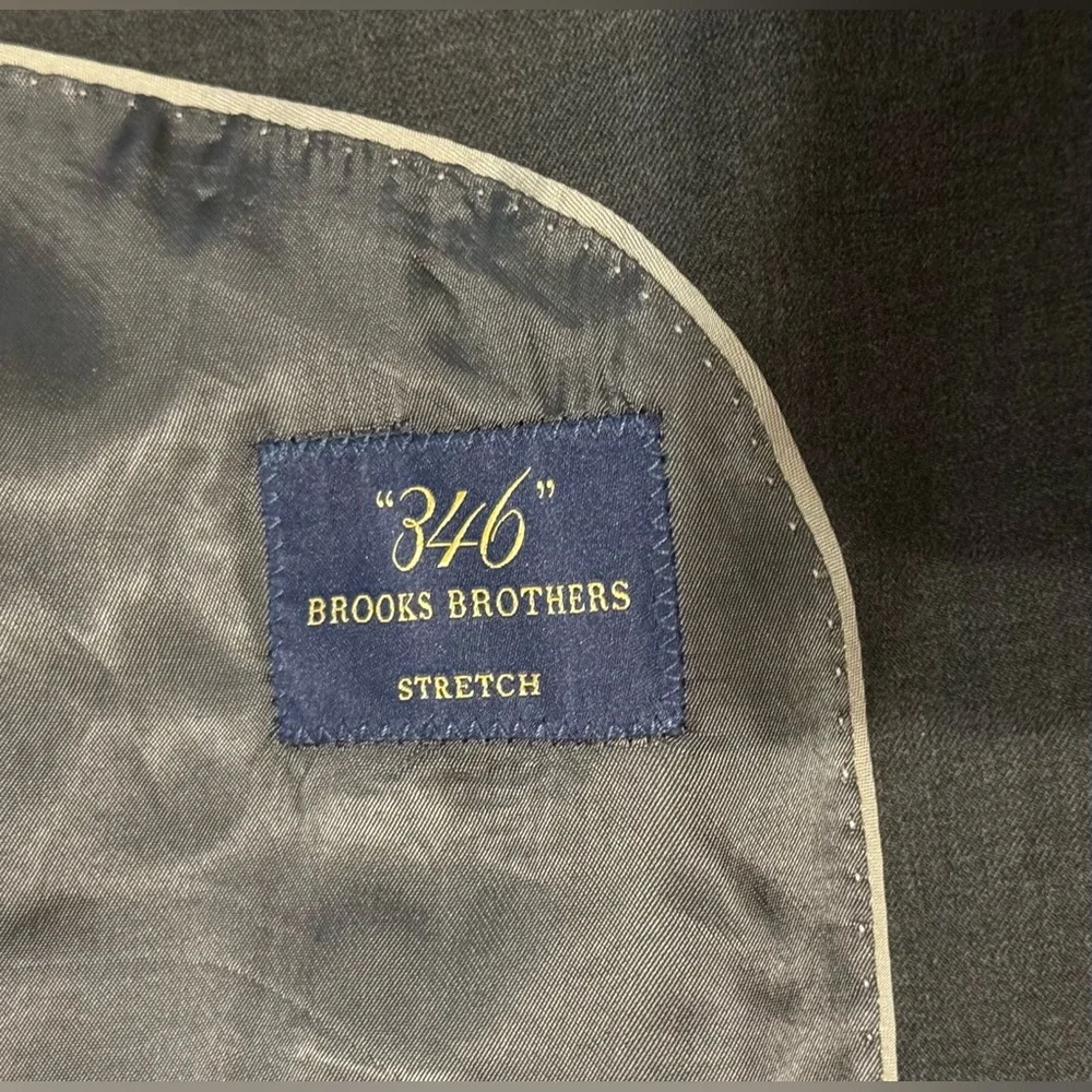 NEW BROOKS BROTHERS 346 Stretch Dark Gray Suit Jacket Size 46R -Retails $648 - Picture 4 of 9